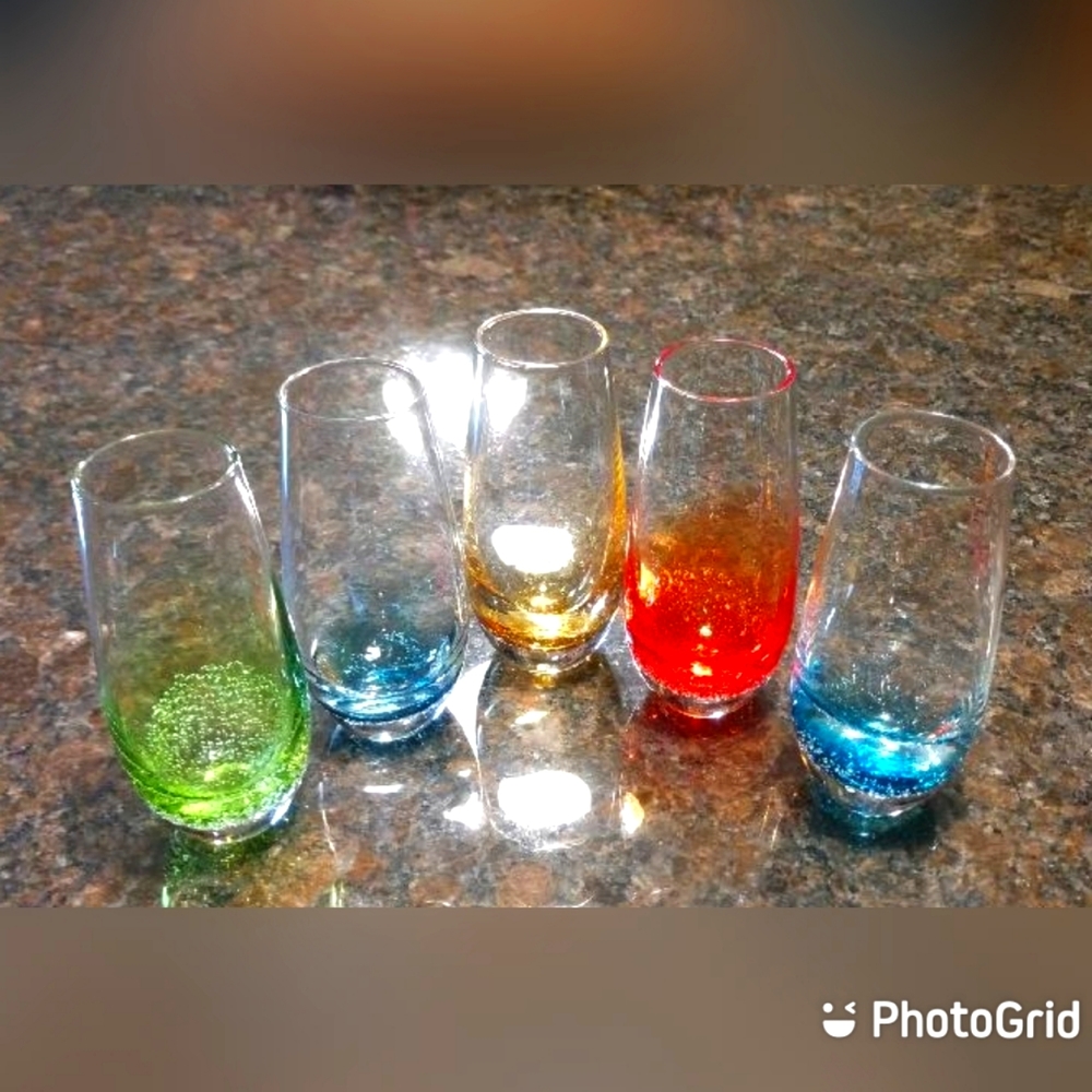 Pier 1-Multi-Colored Cordial/Shot Bubble Glasses-5 - Picture 1 of 7